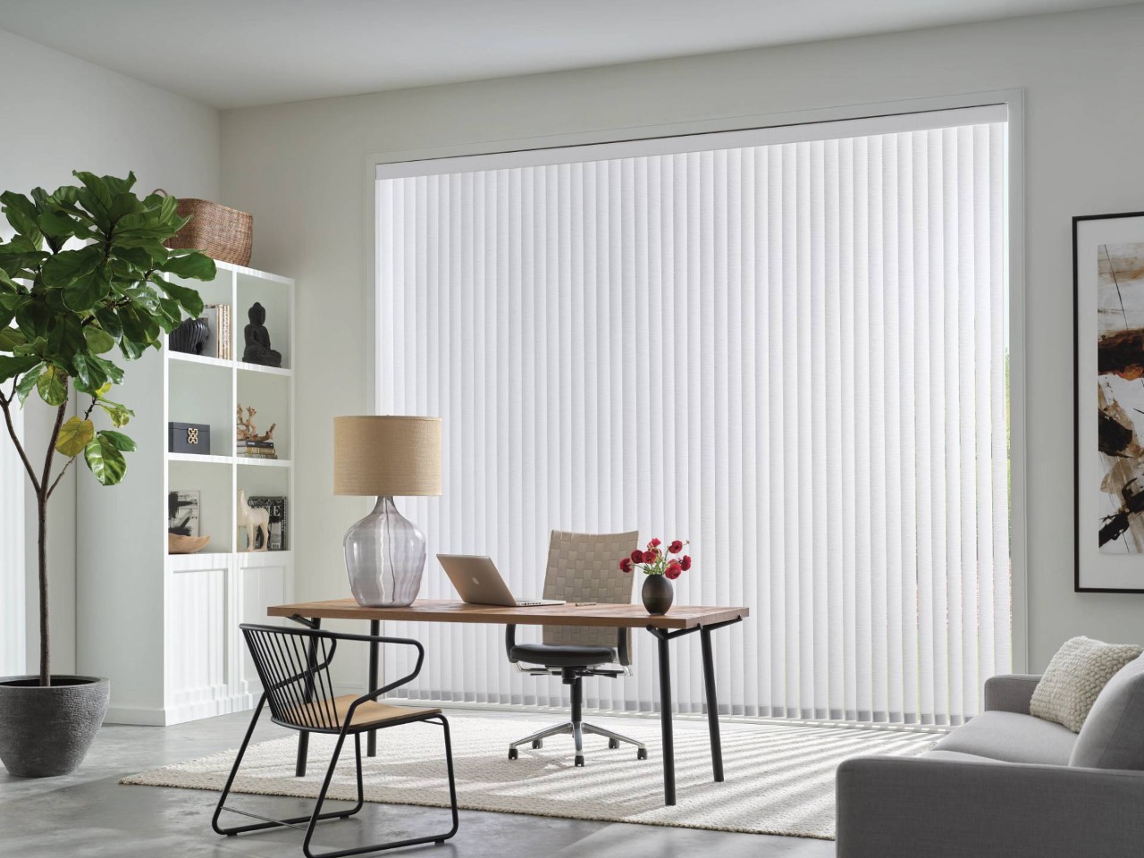 Sliding glass doors with Somner® Vertical Blinds near Albuquerque, NM